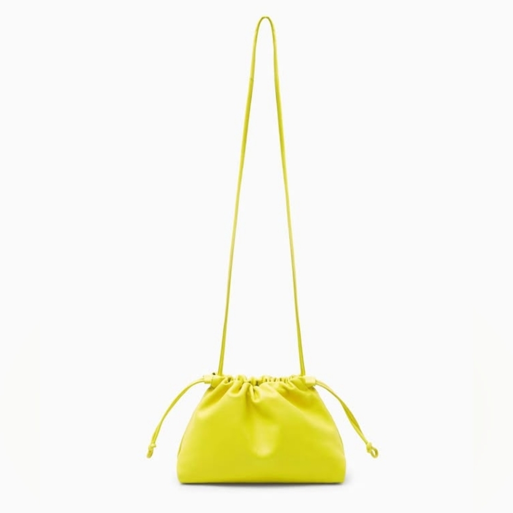 COS Cavatelli Leather Clutch Yellow